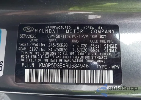 2024 Hyundai Palisade Limited из США, поврежденный, VIN KM8R5DGEXRU684946